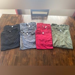 Set of 10 Solid Short Sleeves T Shirts Unisex Fit, assorted sizes.